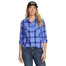 Eddie Bauer Damen Firelight Flanellhemd Hemd mit Button-Down-Kragen, violett, Groß von Eddie Bauer