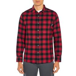 Eddie Bauer Herren Bristol Flanell Plaid Langarm Hemd Weiche 100% Baumwolle Button Down Regular Fit Freizeithemden für Männer, Rio Red Jameson Plaid, Mittel von Eddie Bauer