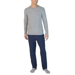 Eddie Bauer Herren Pyjama-Set, bequemes Raglanhemd und Hose, Nachtwäsche-Set (XL, Grau-Blau), grau-blau, XL von Eddie Bauer