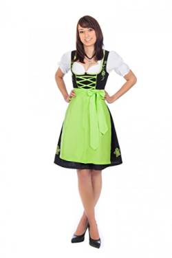 Bayerische Trachten-Dirndl Kleid 3-teilig mit Schürze + Bluse Farbe -Schwarz,38 von Edelnice Trachtenmode