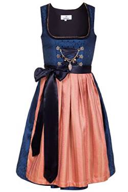 Edelnice Trachtenmode Bayerisches Damen Designer Mini Dirndl Josepha Kleid 2-teilig + Schürze Gr. US2-, 36 Königsblau von Edelnice Trachtenmode