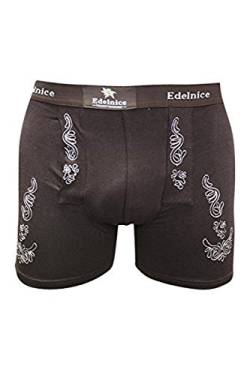 Edelnice Trachtenmode Boxershors im Lederhosen-Look versch. Farben Gr. XS-2XL (M, braun) von Edelnice Trachtenmode