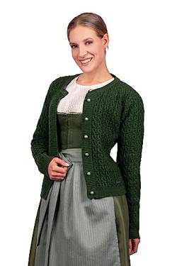 Edelnice Trachtenmode Damen Trachten Strickjacke Marlene aus Wolle in Moosgrün oder CremeGr. 34-48 (Moosgrün, 38) von Edelnice Trachtenmode