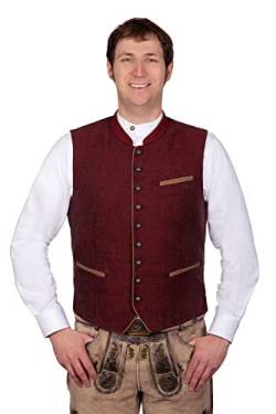 Edelnice Trachtenmode Elegante Trachtenweste Gilet aus Leinen Mark rot Gr. 50 von Edelnice Trachtenmode