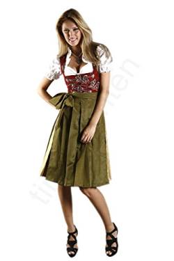 Edelnice Trachtenmode Midi Dirndl 3-TLG. Larissa inkl. passender Bluse und Schürze Gr. 32-54 (34) von Edelnice Trachtenmode