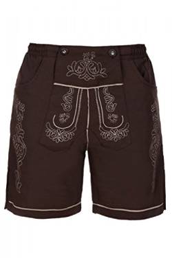 Trachten Badeshorts Badehose im Lederhosen Style Small, Braun von Edelnice Trachtenmode