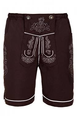 Trachten Badeshorts Badehose im Lederhosen Style X-Large, Dunkelbraun von Edelnice Trachtenmode