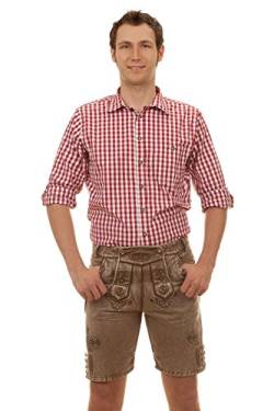 Vegane Kurze Trachtenhose Albert im Lederhosen-Look aus Baumwolle (52) von Edelnice Trachtenmode