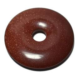 Edelstein Donut 50 mm groß | Verschiedene Edelstein Scheiben Ketten-Anhänger | Runder Halsschmuck Anhänger (Goldfluss) von Edelsteinartikel