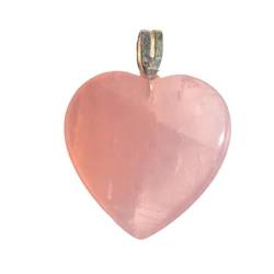 Herzanhänger Edelsteine | Herz Anhänger klein mit Silber 925 | Kristall Stein Herzen (Rosenquarz) von Edelsteinartikel