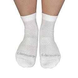 EDENSWEAR Zink-infundierte feuchtigkeitsspendende Tencel-Socken für Erwachsene mit Ekzemen, weiß, L von Edenswear