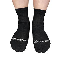 Edenswear Feuchtigkeitsspendende Tencel-Socken für Erwachsene mit Ekzemen, Schwarz , L Kurz von Edenswear
