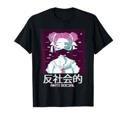 Anti-Social Anime Girl Geisha - Japanese Vaporwave Aesthetic T-Shirt von Edgy Aesthetic Anime Merch Lofi Egirl Eboy Clothes