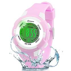 Edillas Kinderuhr Mädchen Jungen Digital,7 Farben Licht Digital Armbanduhr für Kinder wasserdichte Sport Outdoor Multifunktionale digital Uhren mit Stoppuhr/Alarm von Edillas