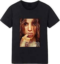 Herren-T-Shirt aus Baumwolle, kurzrmelig, Rundhalsausschnitt, kurzrmelig, Shakira-Fixierung, Farbe T-Shirts & Hemden(Large) von Edit