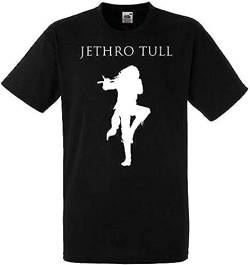 Jethro Tull Logo T-Shirt Rock Tee Shirt Black 3XL Black T-Shirts & Hemden(3X-Large) von Edit