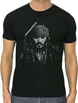 Our Jack Sparrow T-Shirt Johnny Depp Pirates of The Caribbean New Men Shirt MBNUY Black T-Shirts & Hemden(Medium) von Edit
