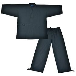 Edoten Herren Japan Kimono Baumwolle 100% Samue - Blau - X-Groß von Edoten