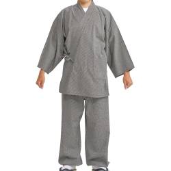 Edoten Herren Japan Kimono Steppkleidung Sasiko Samue, schwarz, X-Groß von Edoten