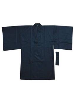 Edoten Japanisches Samurai Hakama Uniform Hemd Tops Navy XL, Marineblau (Tops)l, XL von Edoten