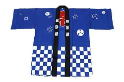 Festival Hanten Happi Coat (With an Obi Belt) SizeM,Blue Festival Kanji Pattern(With an Obi Belt and Bandana) von Edoten
