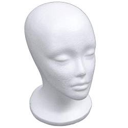 Eduuyvee Weibliche Schaum Schaufensterpuppe Kopf Modell Hut PerüCke Display Stand Rack Weiß von Eduuyvee