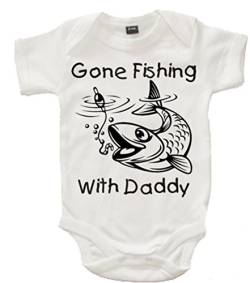 Edward Sinclair Baby-Body 'Gone Fishing with Daddy', Gr. 3–6 Monate, mit schwarzem Aufdruck, Weiß von Edward Sinclair