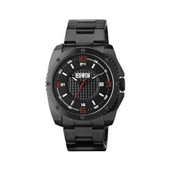 Edwin EMERGE Men's 3 Hand-Date Watch, Black Stainless Steel Case and Band von Edwin