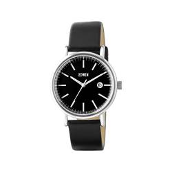 Edwin EPIC Women's 3 Hand-Date Watch, Stainless Steel Case with Black Leather Band von Edwin