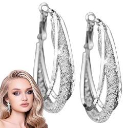 Ovale Ohrringe für Frauen,Stilvolle leichte große Creolen | Tropfenförmige Creolen, Ohrringe für Frauen, klobige Ohrringe Eelogoo von Eelogoo