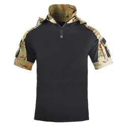 Eesuei Cp Camo Multicam Militär Herren Kampf T-Shirt Kapuzen Taktisches Hemd Camping Jagdbekleidung CP XS von Eesuei