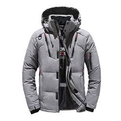 Dicke, warme Winterjacke für Herren, mit Kapuze, verdickte Entendaunen, Parka, Mantel, leger, schmaler Daunenmantel mit vielen Taschen von Efloorcoration