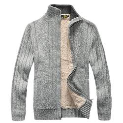 Herren Winter Pullover Male Kleidung Dicker Fleece Casual Cardigan Strickpullover für Männer Mantel von Efloorcoration