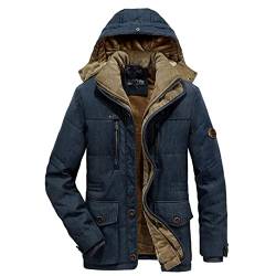 Winterjacke Herren Parka Dicke Warm Plus Samt Wintermantel Männer Outwear Kapuzenjacke und Mäntel von Efloorcoration