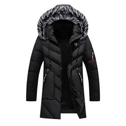 Winterparka Herren Dicke Warme Winterjacke Männer Winddicht Casual Oberbekleidung Mittellanger Mantel Herren Parka Übergröße 5XL von Efloorcoration