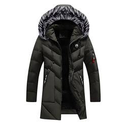 Winterparka Herren Dicke Warme Winterjacke Männer Winddicht Casual Oberbekleidung Mittellanger Mantel Herren Parka Übergröße 5XL von Efloorcoration