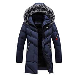 Winterparka Herren Dicke Warme Winterjacke Männer Winddicht Casual Oberbekleidung Mittellanger Mantel Herren Parka Übergröße 5XL von Efloorcoration