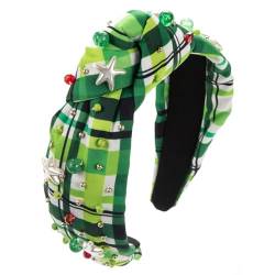 Eghunooye St. Patrick's Day grünes Glückskleeblatt-Stirnband für Damen, St. Patrick's Day Haarschmuck (grün, Einheitsgröße) von Eghunooye