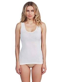 EGI Damen-Tanktop 85 % Wolle und 15 % glatte Seide mit breiter Schulter, Schwarz , Medium von Egi