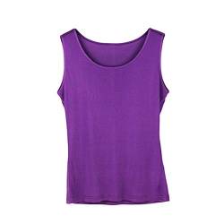 Egurs Damen Tank Top aus 100% Natur Seide,Komfortabel lila L von Egurs