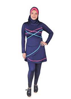 Egypt Bazar Ganzkörper islamischer Badeanzug im Burkini Stil muslimischer Schwimmanzug Hijab (36-38 (S), Nachtblau) von Egypt Bazar