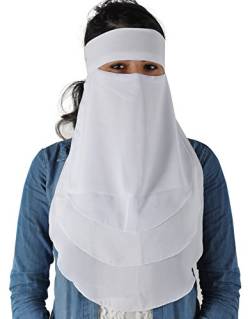 Egypt Bazar Niqab dreilagig - Hijab Gesichtsschleier Burka Khimar Islamische Gebetskleidung (weiß) von Egypt Bazar