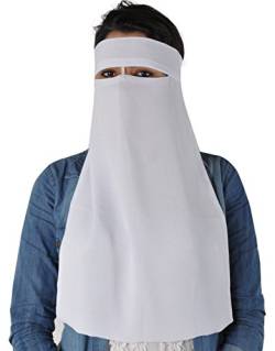 Egypt Bazar Niqab einlagig - Hijab Gesichtsschleier Burka Khimar Islamische Gebetskleidung (weiß) von Egypt Bazar