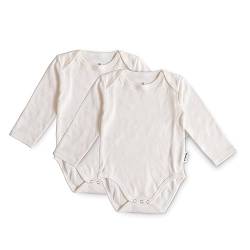 Ehrenkind® Baby-Body 2er Set | 100% Bio-Baumwolle | Wickelbody | Standard 100 by OEKO-TEX Body Baby | Baby Body langarm | 2x Natur Gr. 50/56 von Ehrenkind