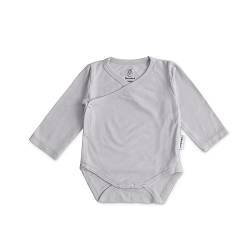 Ehrenkind® Baby-Body Wolle Seide Body | 70% Schurwolle - 30% Seide Body Baby Langarm | Schlupfbody 74/80 Hellgrau von Ehrenkind