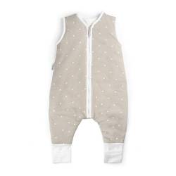 Ehrenkind® Baby Sommerschlafsack mit Füßen | Bio-Baumwolle | Sommer Schlafsack Gr. 80 Farbe Taupe mit weißen Sternen | 1 Tog von Ehrenkind