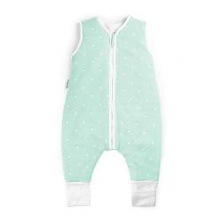 Ehrenkind® Baby Sommerschlafsack mit Füßen | Bio-Baumwolle | Sommer Schlafsack Gr. 90 Farbe Mint mit weißen Sternen | 1 Tog von Ehrenkind