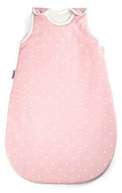 Ehrenkind® Babyschlafsack | Schlafsack Rund 2.5 TOG | Bio-Baumwolle | Ganzjahres Schlafsack Baby Gr. 50/56 Farbe Rosa mit weißen Punkten | Oeko-Tex | Schlafsack Winter und Sommer Schlafsack Kinder von Ehrenkind