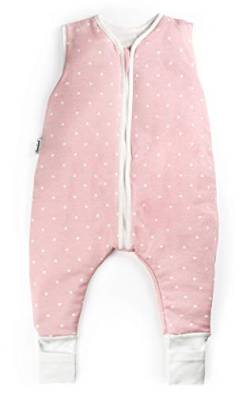 Ehrenkind® Babyschlafsack | Schlafsack mit Füßen 2.5 TOG | Bio-Baumwolle | Ganzjahres Schlafsack Baby Gr. 80 Farbe Rosa mit weißen Punkten | Oeko-Tex | Schlafsack winter und Sommer Schlafsack Kinder von Ehrenkind