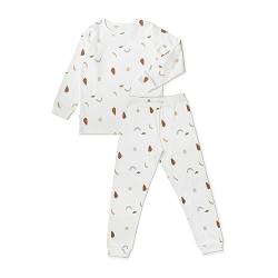 Ehrenkind® Schlafanzug Kinder | 100% Bio-Baumwolle | Unisex | Standard 100 by Oeko-TEX | 110/116 Natur-Gemustert Interlock | Pyjama Jungen und Mädchen | Schlafanzug lang von Ehrenkind